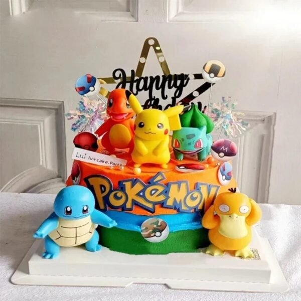 13Pcs/Set Pokemon Cake Topper Anime Figure Pikachu Party Happy Birthday Pokemon Cake Decoration Supplies Ornaments Boy Kids Gift UK